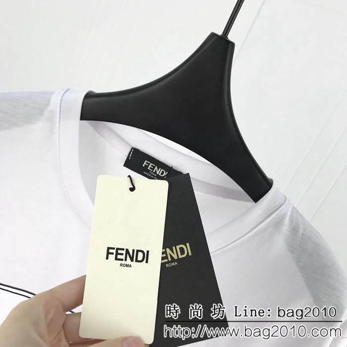 FENDI芬迪 19ss新款短袖 撲克牌老佛爺印花主題 黑色兩色 男女同款 ydi2290
